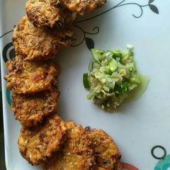 Double fried cabbage fritters A picture of Double fried cabbage fritters.