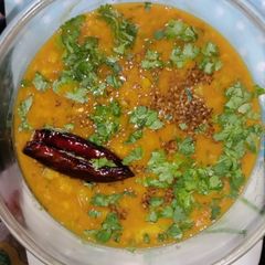 A picture of Masala Tuvar Dal with bottle guard.