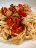 Red snapper and tomato aglio e olio