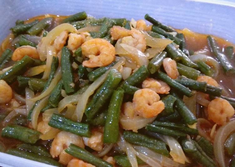 Bagaimana Menyiapkan Udang + Kacang Panjang Saus Tiram Anti Gagal