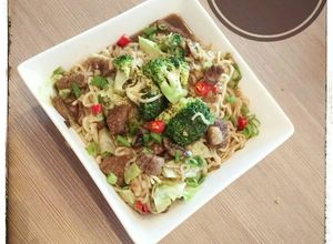 Foto resep Beef teriyaki champignons noodle