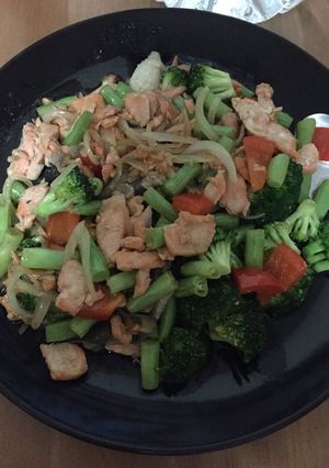 Foto resep Salmon teriyaki with broccoli buncis