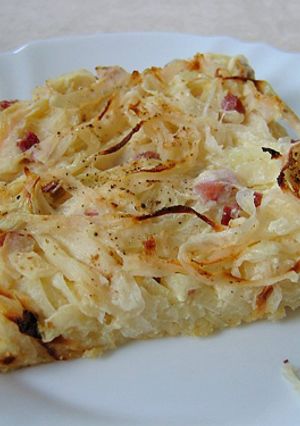 A picture of Zwiebelkuchen (German Onion Pie).