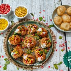 A picture of Mumbai Style Dahi Puri Chaat.