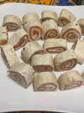 Roulés de wraps au saumon fumé et fromage frais