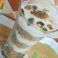 A picture of Granola with Greek yogurt.