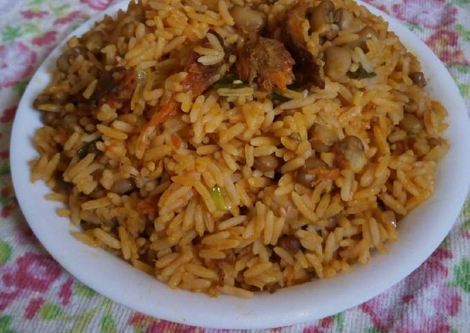 Palm oil jallop rice and beans