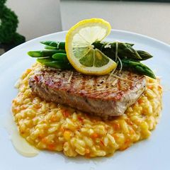 A picture of Carrot 🥕 risotto 🥘.