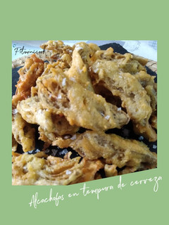 Una foto de Alcachofas en tempura de cerveza