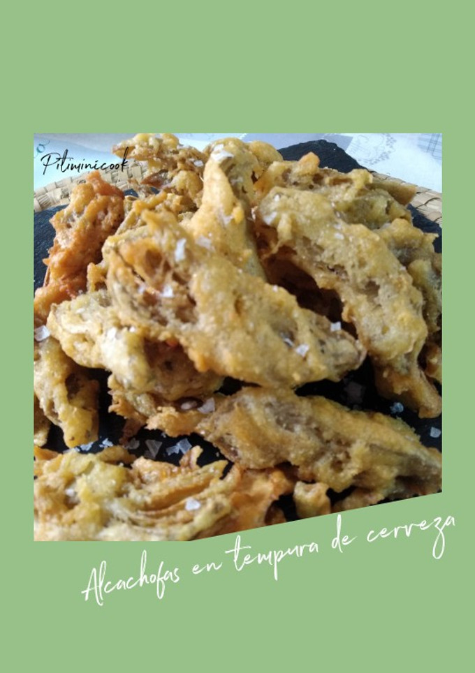 Una foto de Alcachofas en tempura de cerveza