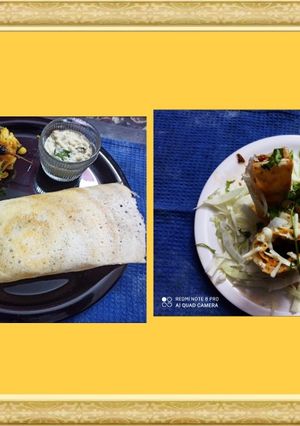 A picture of Masala dosa And paneer jini dosa.