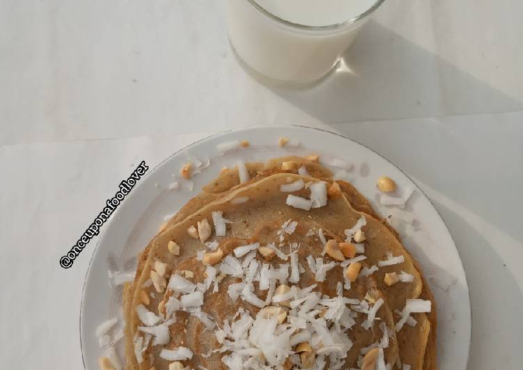 Coconut pancakes with coconut syrup