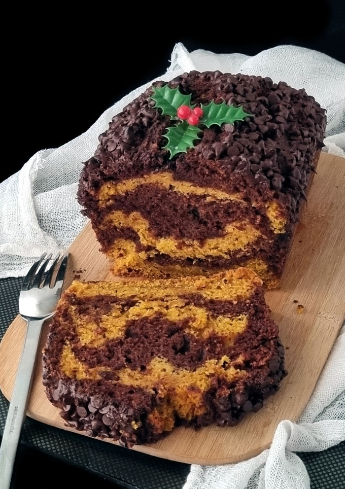 Una foto de Bizcocho de chocolate y calabaza