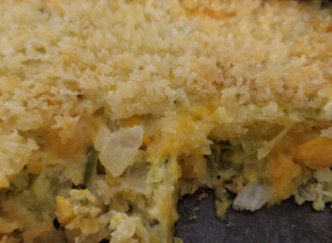 A picture of Garlic Parmesan Zucchini Casserole.