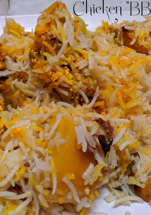 A picture of Chicken "BBQ" Biryani.