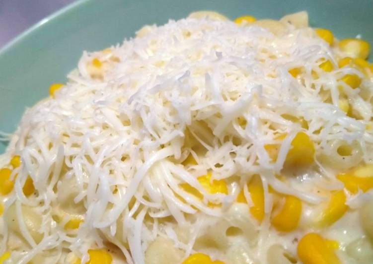 Carbonara mac n sweet corn ala anak kos