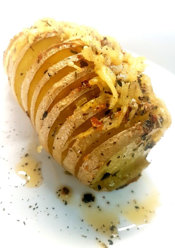 Una foto de Patatas Hasselback