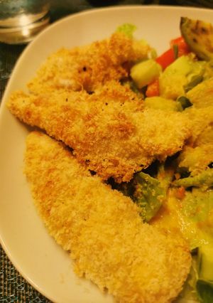 Une photo de Aiguillettes de poulet panées à l'air fryer