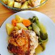 Pollo al vino blanco