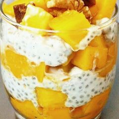 A picture of Mango chia seeds pudding.