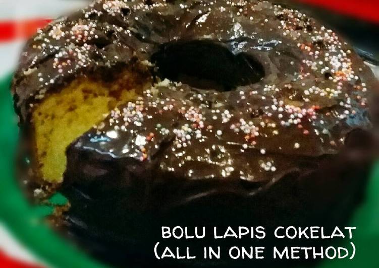 Bolu Lapis Cokelat (all in one method)