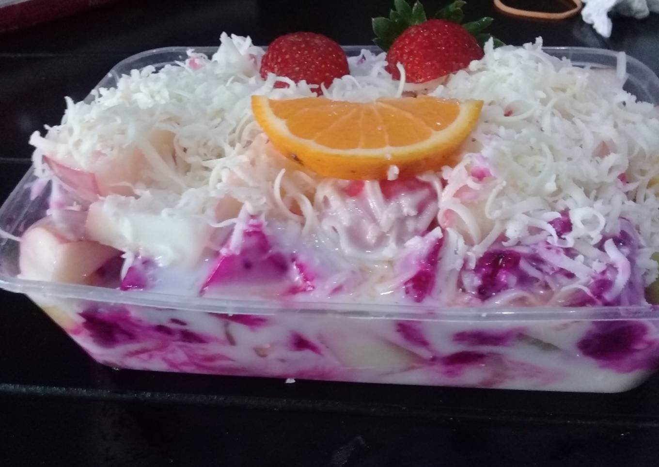 Salad buah (mudah dan enak) ckup 3bhan untk saosnya