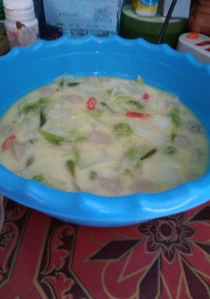 Foto resep Sawi Putih & Bakso Kuah Santan