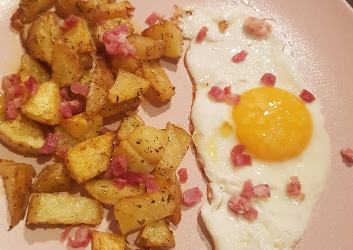 Patatas y huevos "fritos"
