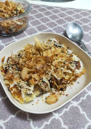 【鹹點】鬆餅粉應用009：蔬菜海鮮大阪燒 的食譜成品照片
