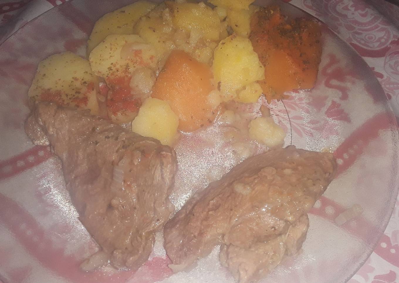 CARNE A LA CACEROLA CON PAPA Y CALABAZA 🤤😛