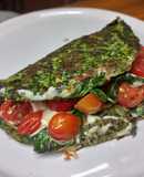 Omelette de espinaca caprese