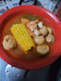 A picture of Thai Prawn Sour and Spicy Tom Yum Soup.