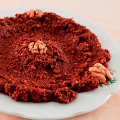 A picture of Red pepper and walnut spread - muhammara.