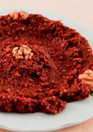 A picture of Red pepper and walnut spread - muhammara.