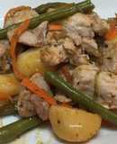 Magro de cerdo con habichuelas y papas