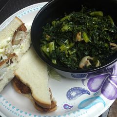 A picture of Kale and Fish Sandwiches, or the backup plan.