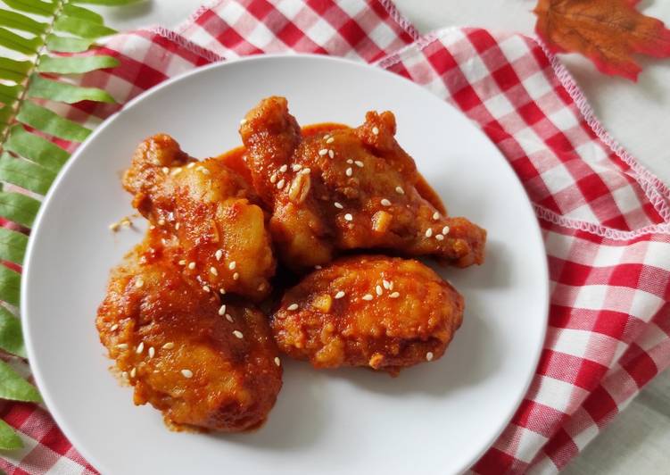 Resep 55. Korean Spicy Chicken Wings Mudah