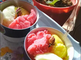 بستنی زعفرانی وانیلی و توت فرنگی🍓🍨🍦🍧🍦🍨🍧🍭