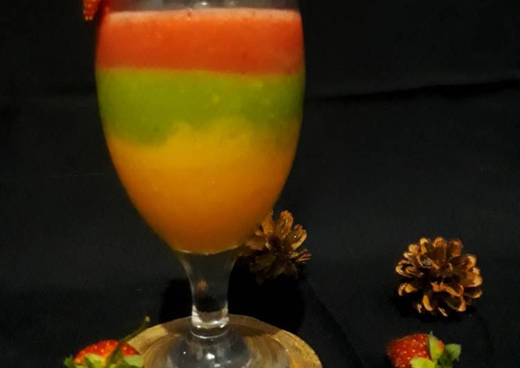Bagaimana Menyiapkan Easy Smoothies with Mixed Fruits, Sempurna