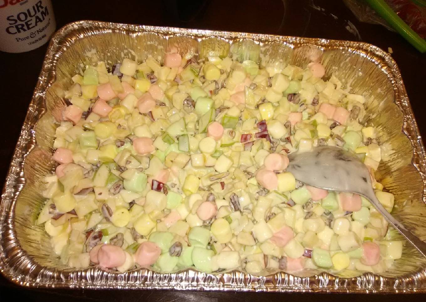 Ensalada de fruta y bombón