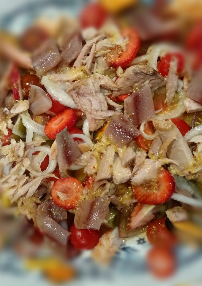 Una foto de Ensalada con vinagreta de naranja