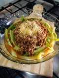 Macarrão de abobrinha com proteína de soja