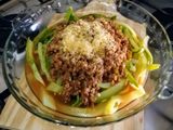 Macarrão de abobrinha com proteína de soja