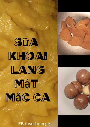 Hình của món Ăn dặm cho bé: Sữa khoai lang mật - mắc ca.