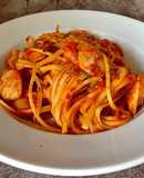 Mỳ Spaghetti Sốt Cà Chua & Ớt Chuông - Xúc Xích Đức