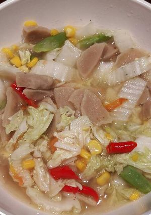 Foto resep Tumis cah sawi jagung bakso