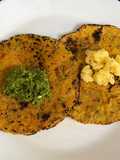Soft Makai Rotla Loaded With Veggies (Serve With Green Garlic Chutney & jaggery)