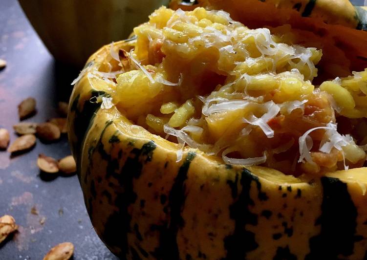 Squash risotto mantecato