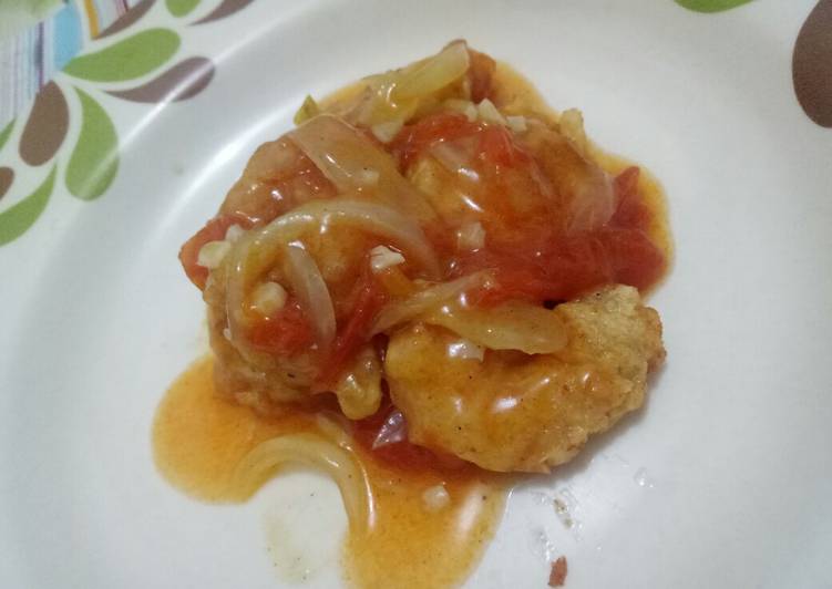 Udang tepung saus steak