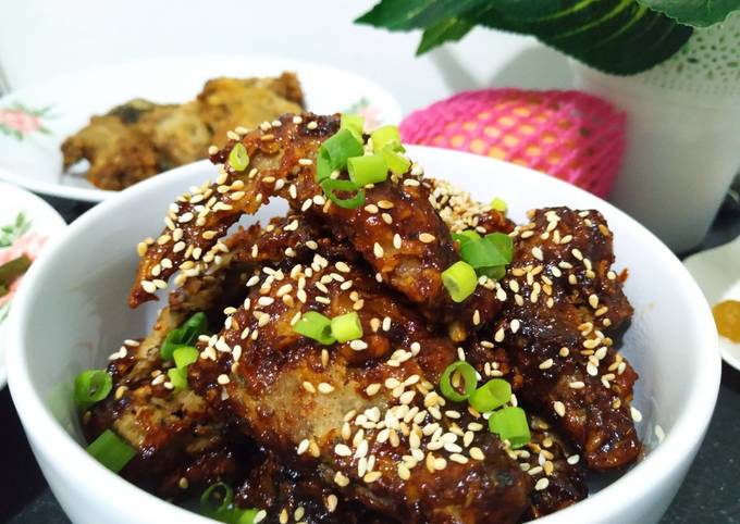 Spicy Korean Fried Chicken (Ayam Goreng Pedas ala Korea)